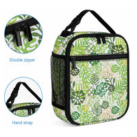 Green Aloha Hawaiian Lunch Bag Monstera Hibiscus Tropical Pattern LT19 - Polynesian Pride