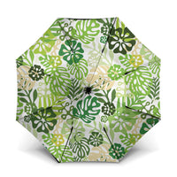 Green Aloha Hawaiian Umbrella Monstera Hibiscus Tropical Pattern