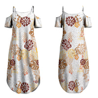 Brown Aloha Hawaiian Couples Matching Summer Maxi Dress and Hawaiian Shirt Monstera Hibiscus Tropical Pattern