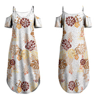 Brown Aloha Hawaiian Family Matching Summer Maxi Dress and Hawaiian Shirt Monstera Hibiscus Tropical Pattern