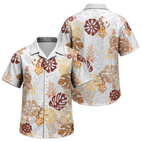 Brown Aloha Hawaiian Family Matching Summer Maxi Dress and Hawaiian Shirt Monstera Hibiscus Tropical Pattern