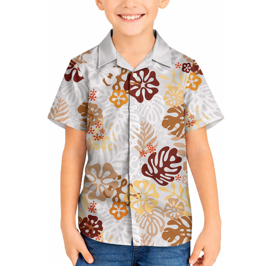 Brown Aloha Hawaiian Hawaiian Shirt Monstera Hibiscus Tropical Pattern