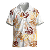 Brown Aloha Hawaiian Kid Hawaiian Shirt Monstera Hibiscus Tropical Pattern