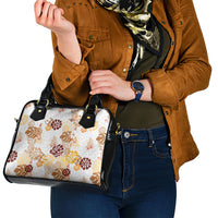 Brown Aloha Hawaiian Shoulder Handbag Monstera Hibiscus Tropical Pattern
