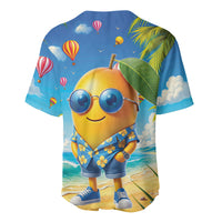 Funny Hawaii Mango Baseball Jersey Tropical Summer Beach Mascot Vacation
