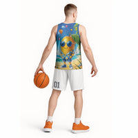 Funny Hawaii Mango Basketball Jersey Tropical Summer Beach Mascot Vacation