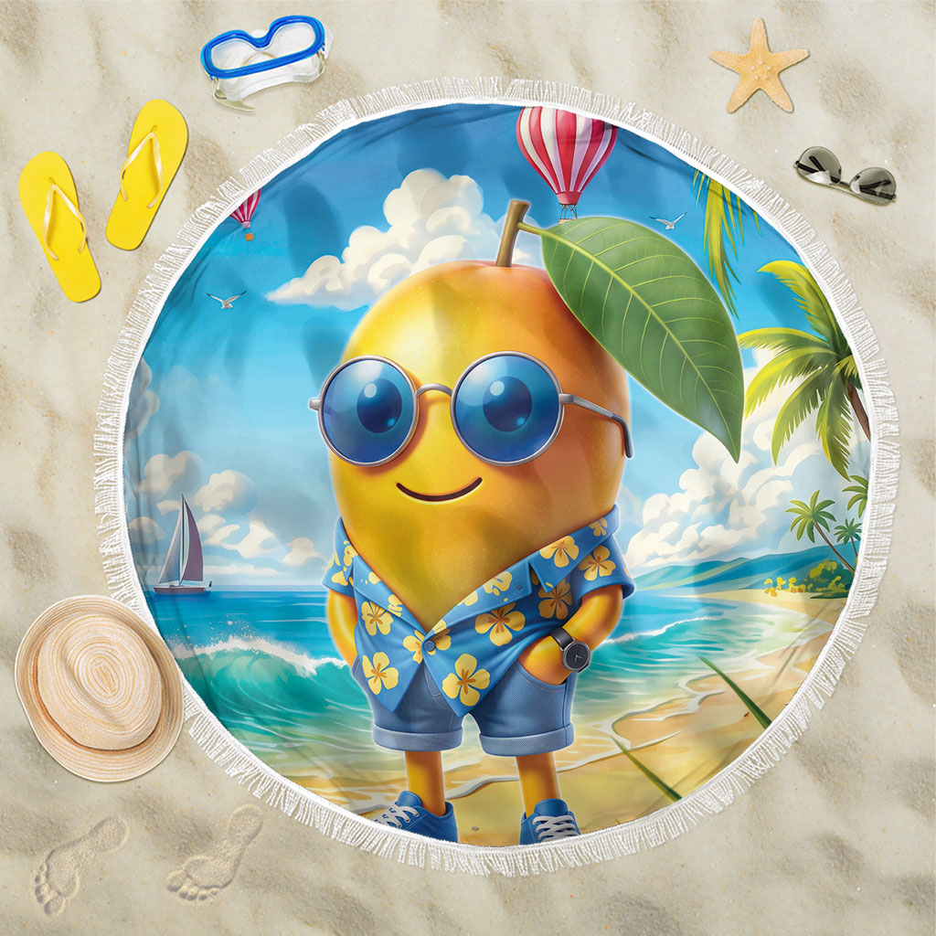 Funny Hawaii Mango Beach Blanket Tropical Summer Beach Mascot Vacation