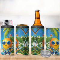 Funny Hawaii Mango 4 in 1 Can Cooler Tumbler Tropical Summer Beach Mascot Vacation