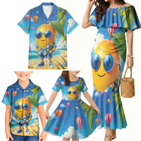 Funny Hawaii Mango Family Matching Mermaid Dress and Hawaiian Shirt Tropical Summer Beach Mascot Vacation