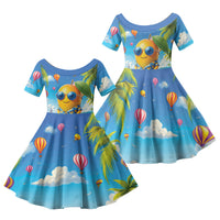 Funny Hawaii Mango Family Matching Tank Maxi Dress and Hawaiian Shirt Tropical Summer Beach Mascot Vacation