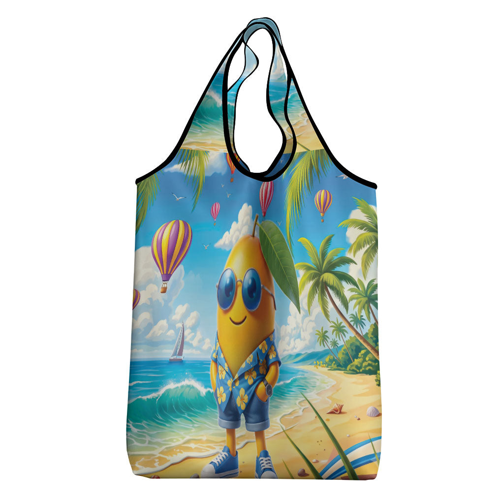 Funny Hawaii Mango Grocery Bag Tropical Summer Beach Mascot Vacation