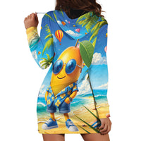 Funny Hawaii Mango Hoodie Dress Tropical Summer Beach Mascot Vacation