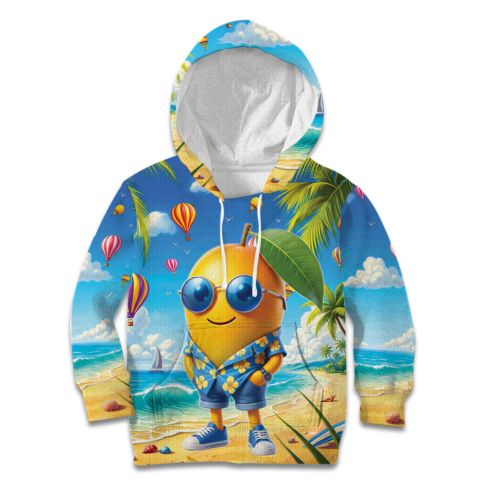 Funny Hawaii Mango Kid Hoodie Tropical Summer Beach Mascot Vacation