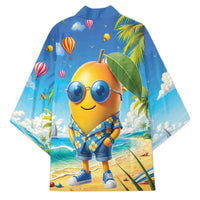 Funny Hawaii Mango Kimono Tropical Summer Beach Mascot Vacation