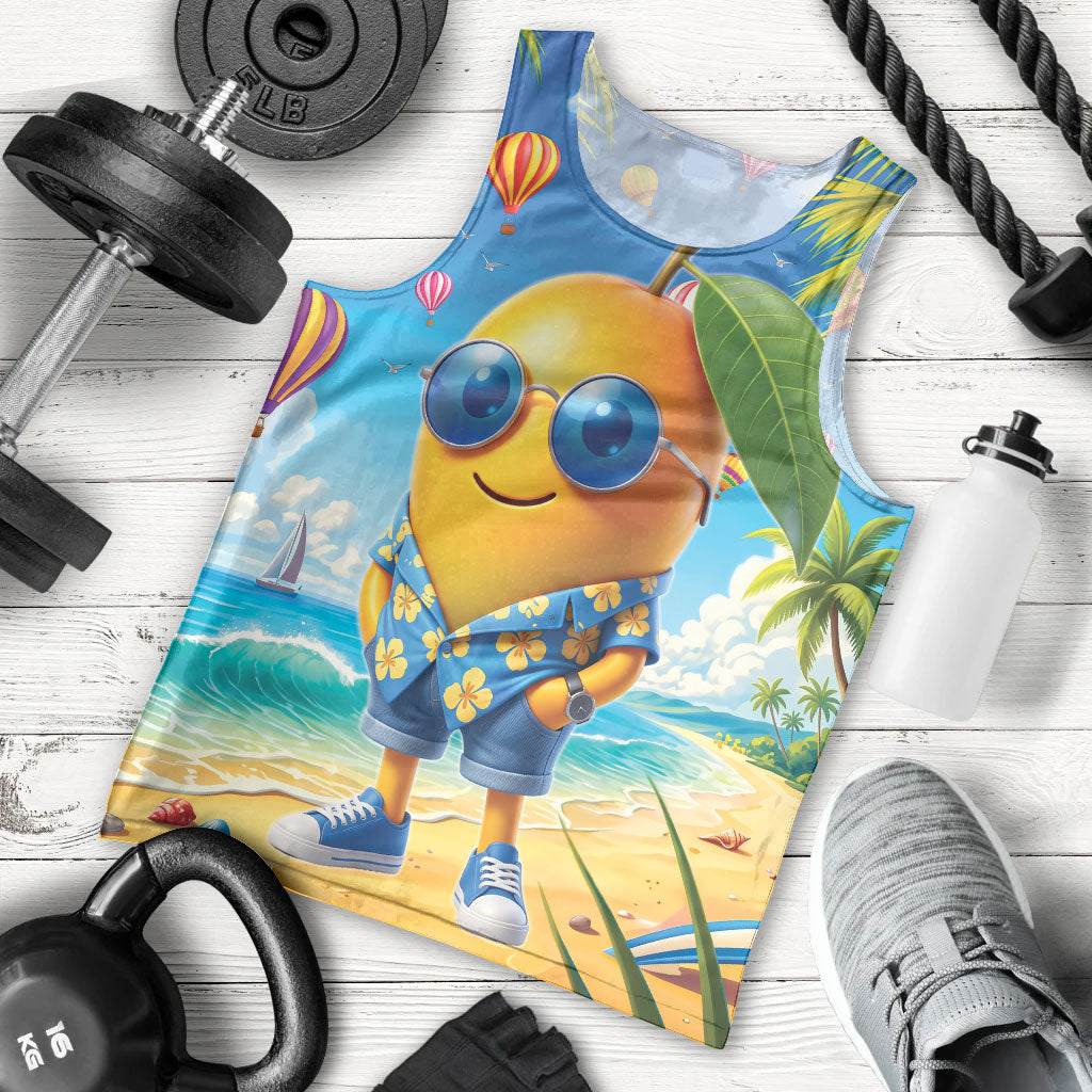Funny Hawaii Mango Men Tank Top Tropical Summer Beach Mascot Vacation