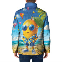 Funny Hawaii Mango Padded Jacket Tropical Summer Beach Mascot Vacation