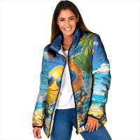 Funny Hawaii Mango Padded Jacket Tropical Summer Beach Mascot Vacation