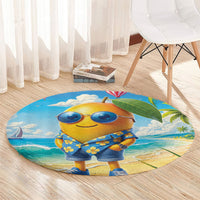 Funny Hawaii Mango Round Carpet Tropical Summer Beach Mascot Vacation