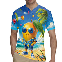 Funny Hawaii Mango Rugby Jersey Tropical Summer Beach Mascot Vacation