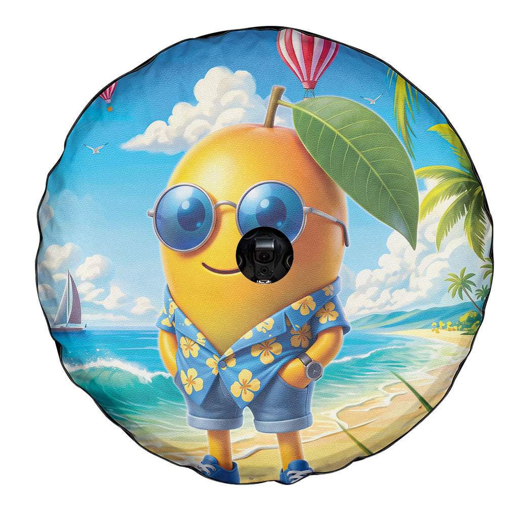 Funny Hawaii Mango Spare Tire Cover Tropical Summer Beach Mascot Vacation