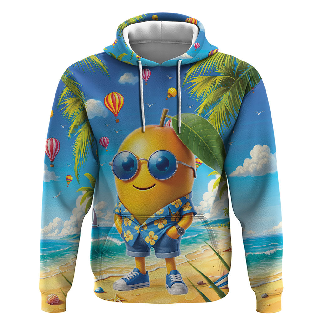 Funny Hawaii Mango Zip Hoodie Tropical Summer Beach Mascot Vacation