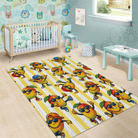 Funny Hawaii Mango Hip Hop Cartoon Area Rug Summer Beach Party
