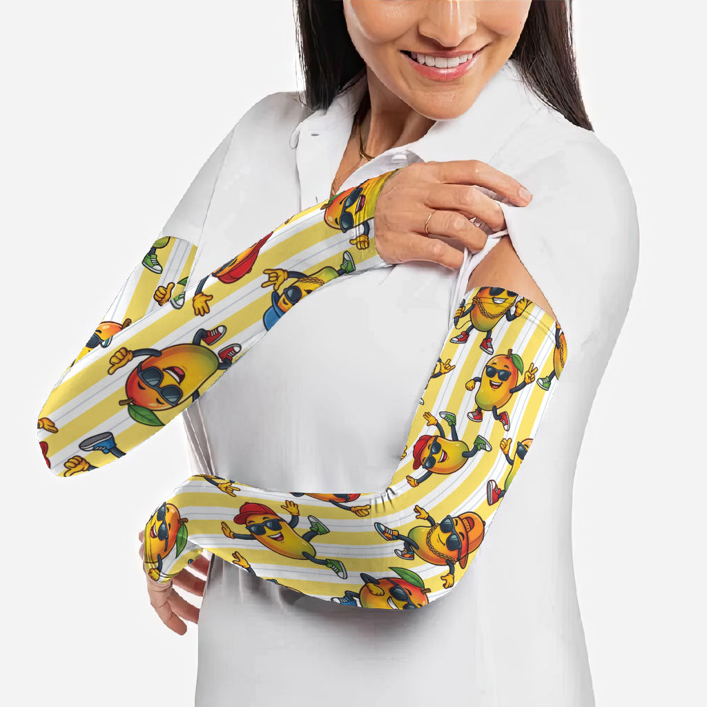 Funny Hawaii Mango Hip Hop Cartoon Arm Sleeves Summer Beach Party