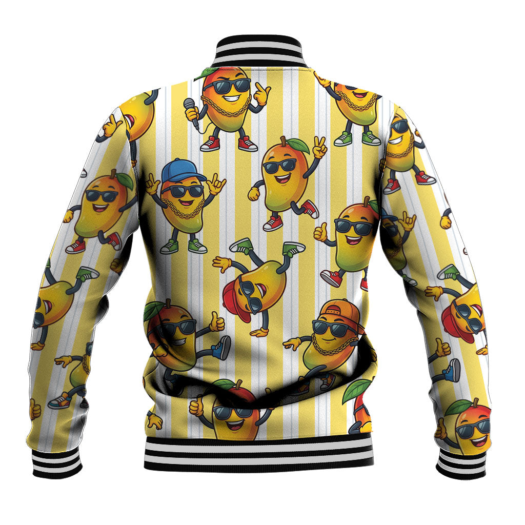 Funny Hawaii Mango Hip Hop Cartoon Baseball Jacket Summer Beach Party
