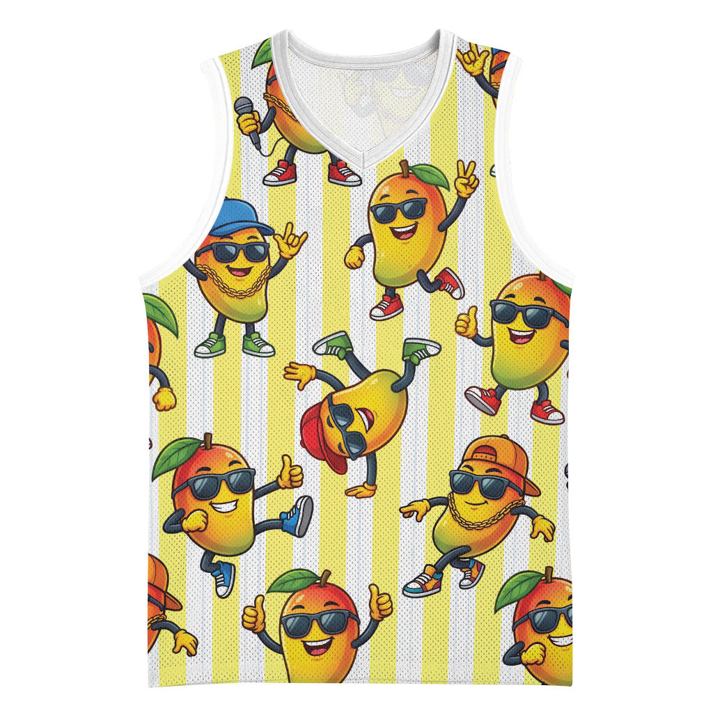 Funny Hawaii Mango Hip Hop Cartoon Basketball Jersey Summer Beach Party