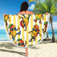 Funny Hawaii Mango Hip Hop Cartoon Beach Blanket Summer Beach Party