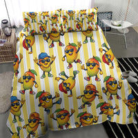 Funny Hawaii Mango Hip Hop Cartoon Bedding Set Summer Beach Party