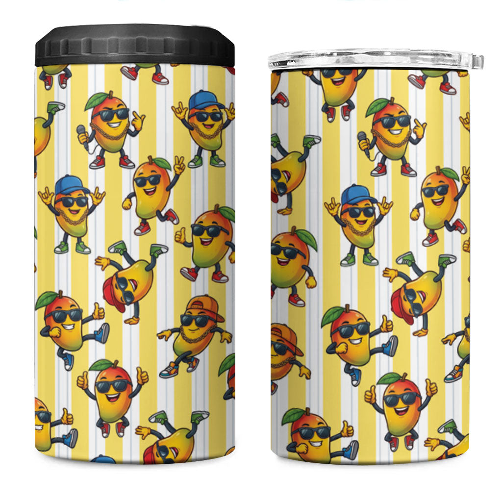 Funny Hawaii Mango Hip Hop Cartoon 4 in 1 Can Cooler Tumbler Summer Beach Party
