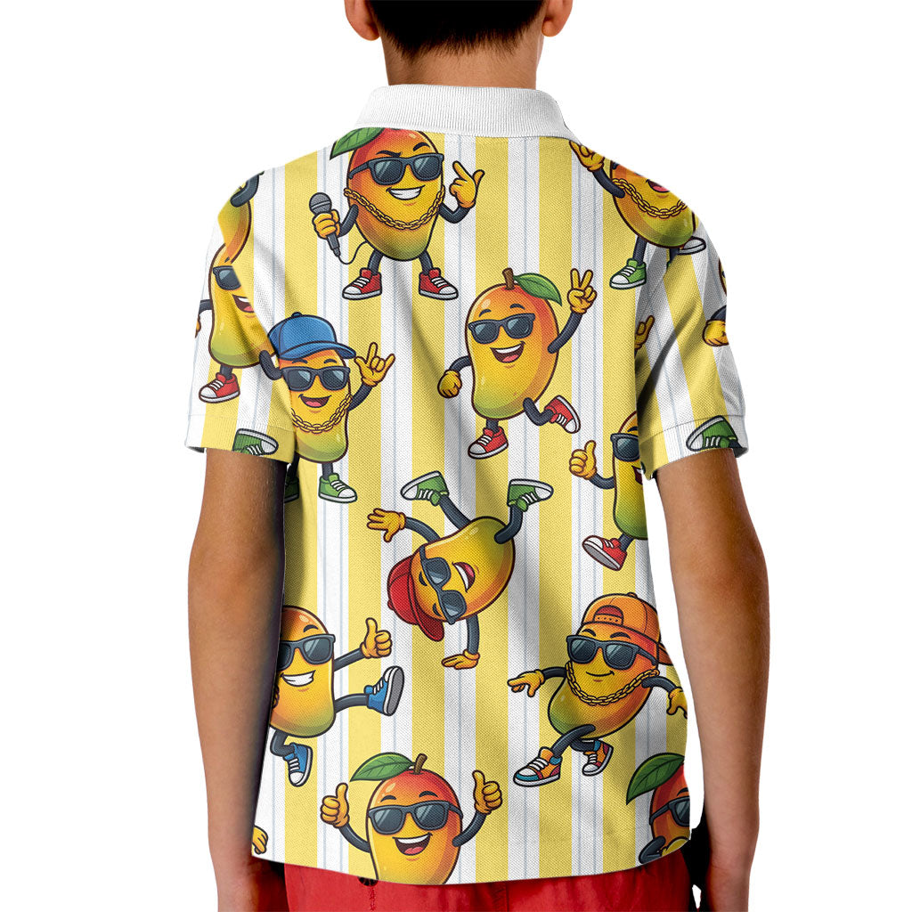 Funny Hawaii Mango Hip Hop Cartoon Kid Polo Shirt Summer Beach Party