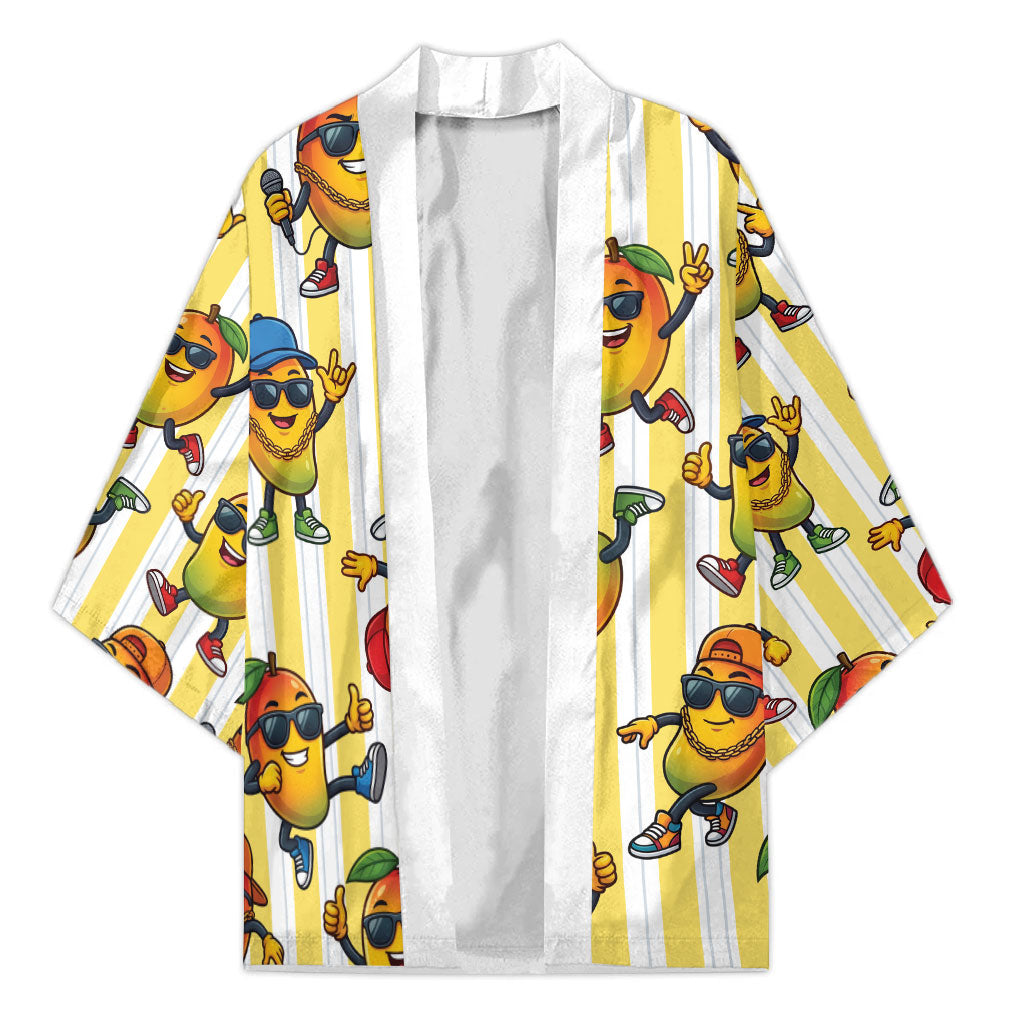 Funny Hawaii Mango Hip Hop Cartoon Kimono Summer Beach Party