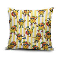 Funny Hawaii Mango Hip Hop Cartoon Pillow Cover Summer Beach Party