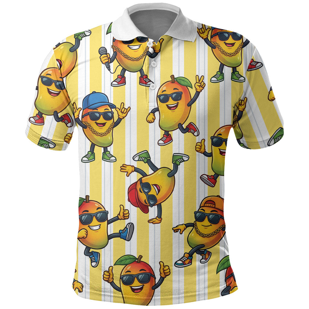 Funny Hawaii Mango Hip Hop Cartoon Polo Shirt Summer Beach Party