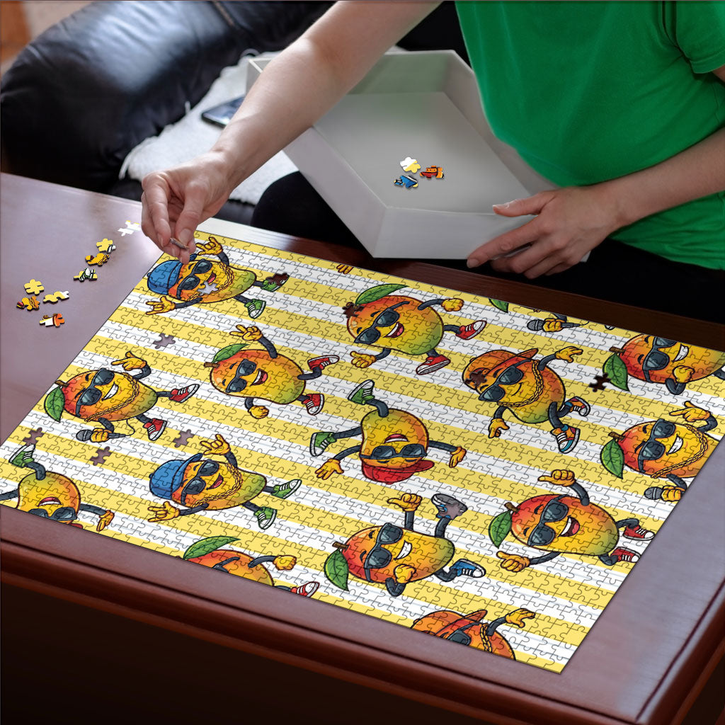 Funny Hawaii Mango Hip Hop Cartoon Puzzle Summer Beach Party