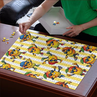 Funny Hawaii Mango Hip Hop Cartoon Puzzle Summer Beach Party