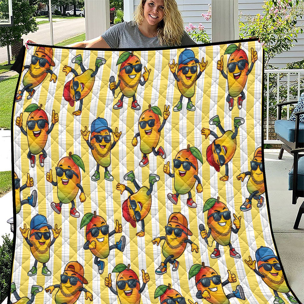 Funny Hawaii Mango Hip Hop Cartoon Quilt Summer Beach Party LT19 Yellow - Polynesian Pride