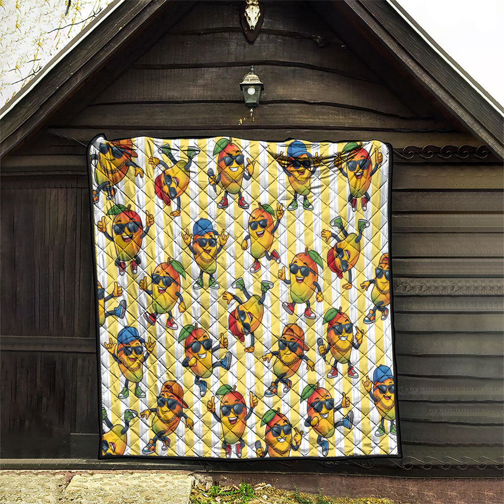 Funny Hawaii Mango Hip Hop Cartoon Quilt Summer Beach Party