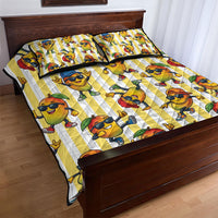 Funny Hawaii Mango Hip Hop Cartoon Quilt Bed Set Summer Beach Party