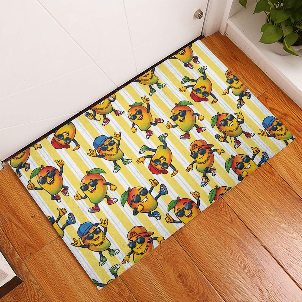 Funny Hawaii Mango Hip Hop Cartoon Rubber Doormat Summer Beach Party