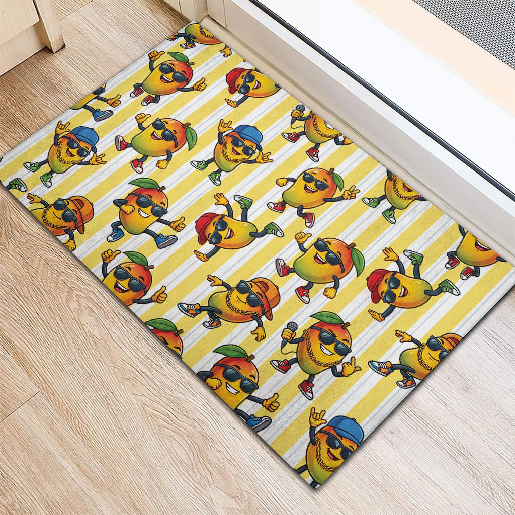 Funny Hawaii Mango Hip Hop Cartoon Rubber Doormat Summer Beach Party