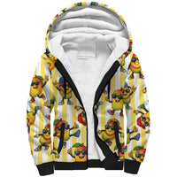 Funny Hawaii Mango Hip Hop Cartoon Sherpa Hoodie Summer Beach Party