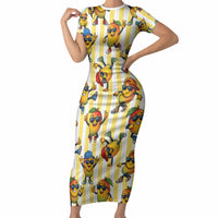 Funny Hawaii Mango Hip Hop Cartoon Short Sleeve Bodycon Dress Summer Beach Party