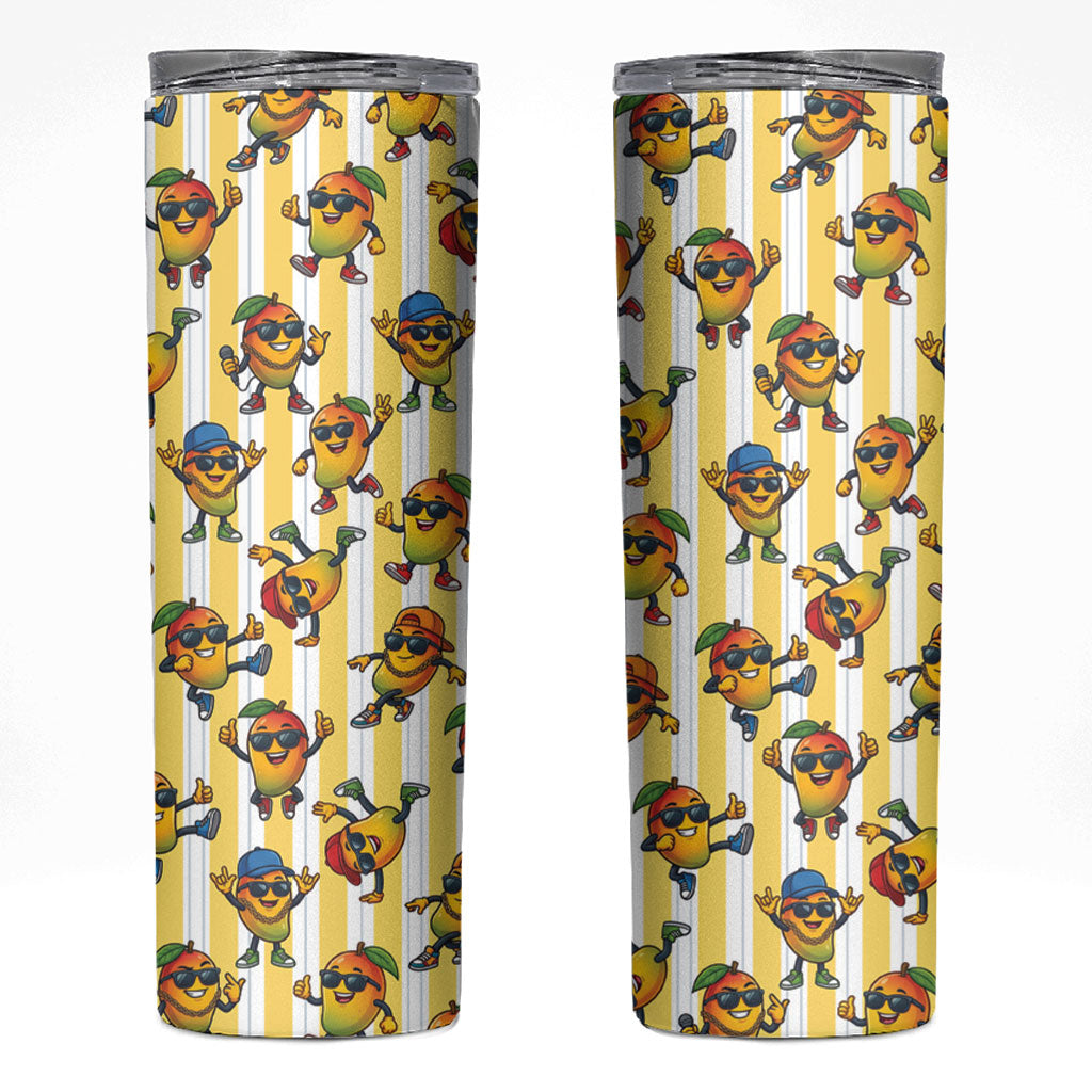 Funny Hawaii Mango Hip Hop Cartoon Skinny Tumbler Summer Beach Party