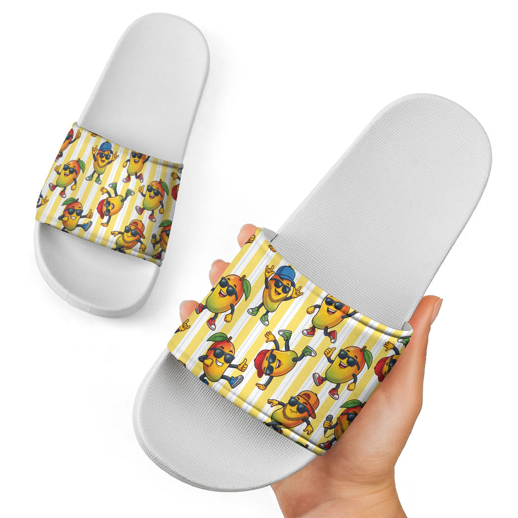 Funny Hawaii Mango Hip Hop Cartoon Slide Sandals Summer Beach Party