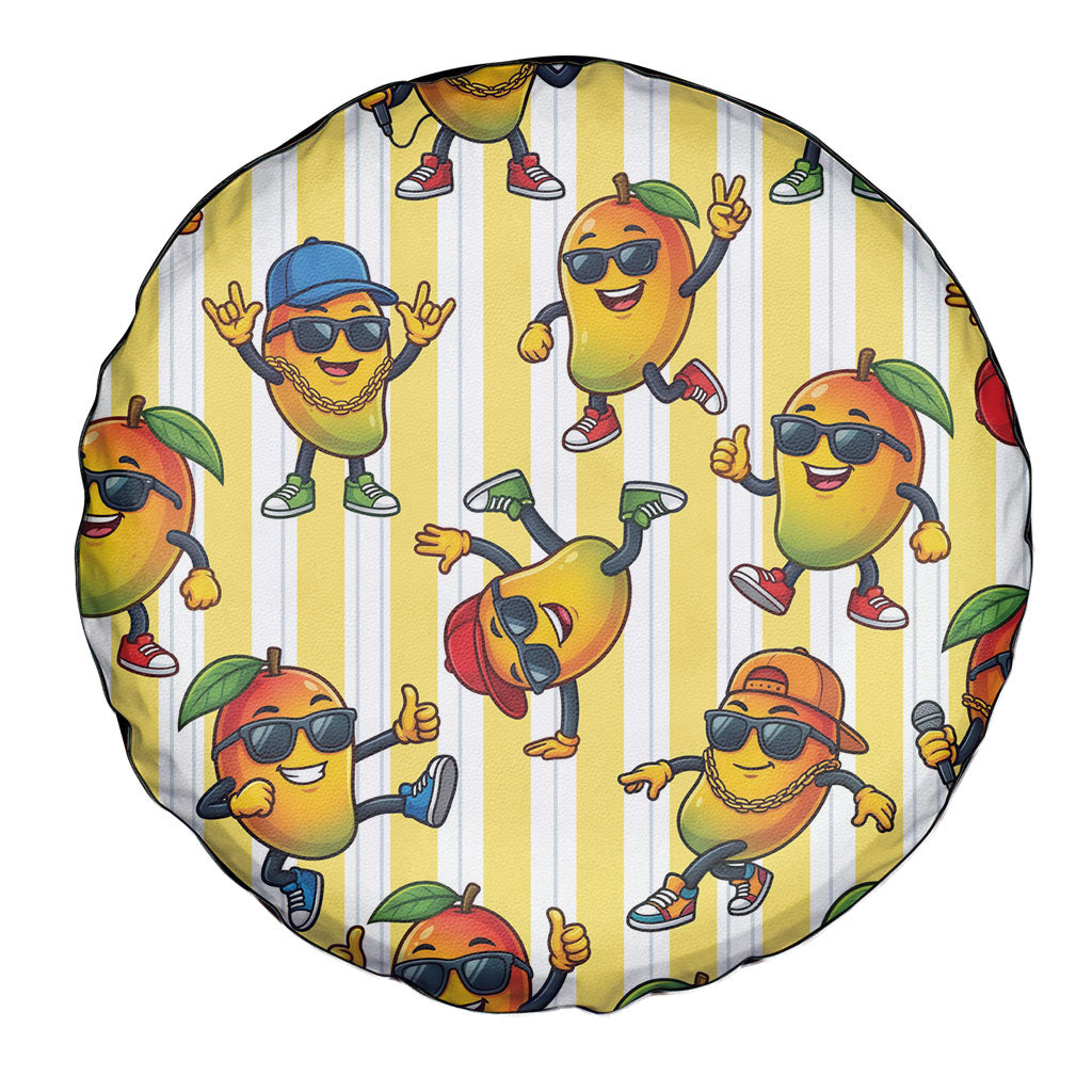 Funny Hawaii Mango Hip Hop Cartoon Spare Tire Cover Summer Beach Party