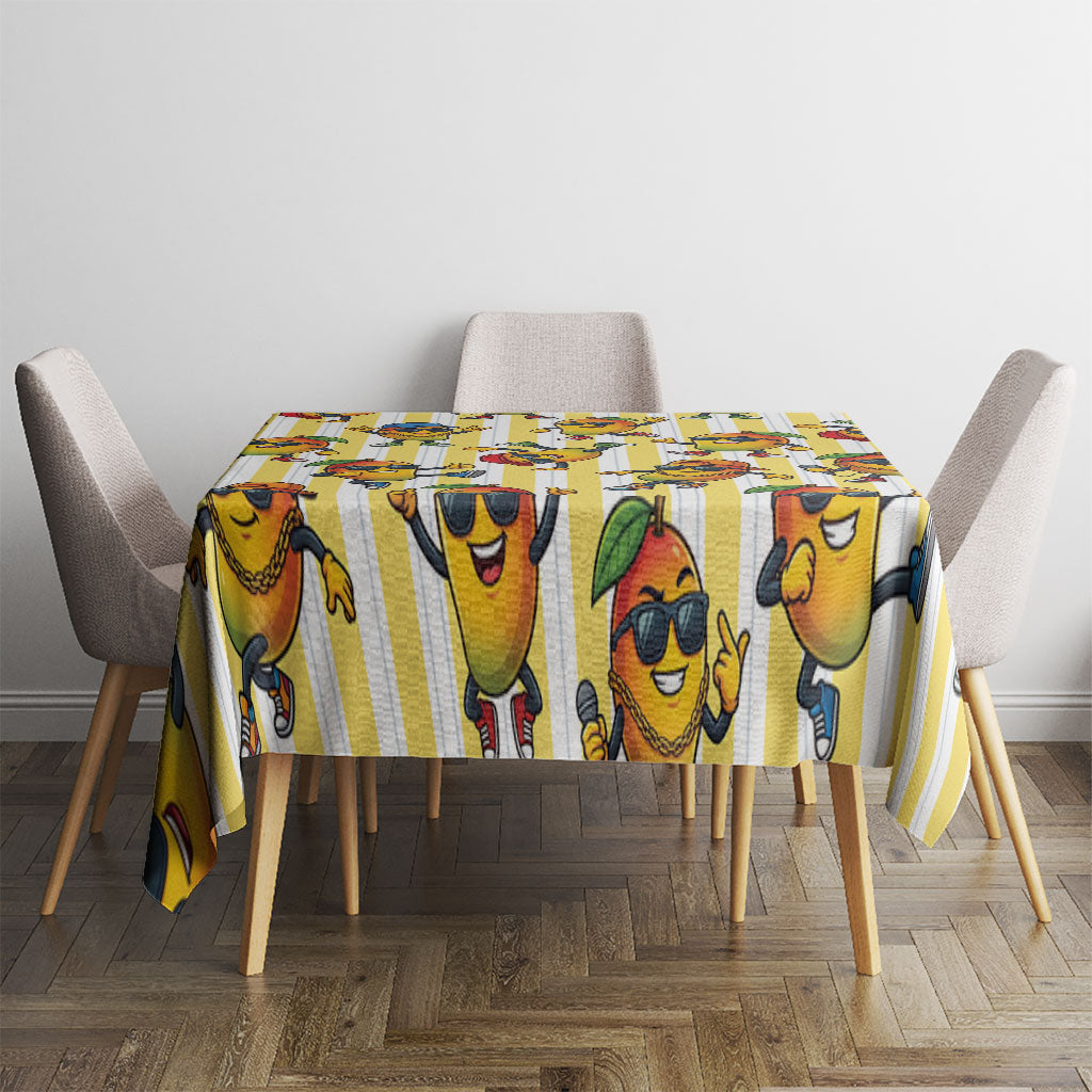 Funny Hawaii Mango Hip Hop Cartoon Tablecloth Summer Beach Party