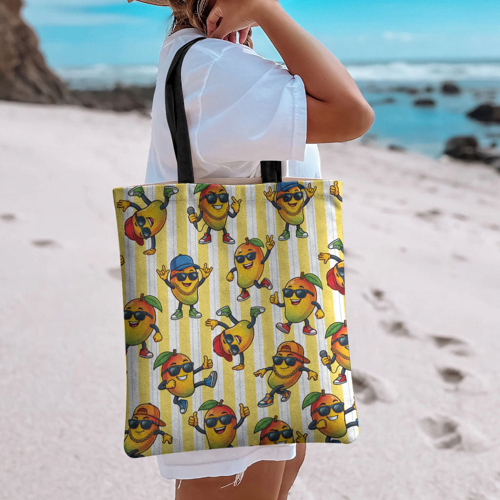 Funny Hawaii Mango Hip Hop Cartoon Tote Bag Summer Beach Party